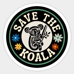 Retro Mandala Australian Save The Koalas Day Floral Cute Koala Bear Sticker